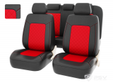 Чехлы PSV Elegant Next (Черный-Красный) L,ромб экокожа фото в интернет-магазине АвтоОлимп