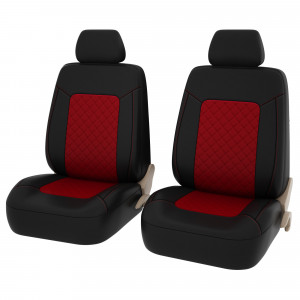 Чехлы PSV Elegant Next 2 FRONT (Черный/Ромб красный/отстрочка красная), ромб + экокожа фото в интернет-магазине АвтоОлимп