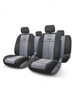 Авточехлы TT полиэстер/велюр,9пр,AIRBAG,черн/т.серый фото в интернет-магазине АвтоОлимп