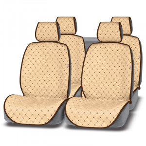 Накидка PREMIER ALCANTRA LUXE, комплект на весь салон 4 шт., бежевый, стёганая алькантара ALL1600 фото в интернет-магазине АвтоОлимп
