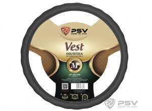 Оплетка на руль "PSV" Vest EXTRA Fiber (Cерый) М фото в интернет-магазине АвтоОлимп