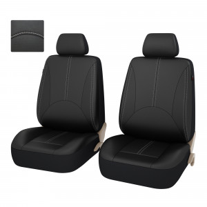 Чехлы PSV Elegant Next 2 FRONT (Черный/отстрочка белая) L, экокожа фото в интернет-магазине АвтоОлимп