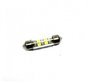 Светодиод 12V T11x36/38 S8,5 4SMD (3,5x2,8) GREEN (салон, номерн. знак) фото в интернет-магазине АвтоОлимп