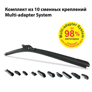 Щетка стеклоочистителя бескаркасная Clim Art Supreme 17"/43 cm, 10 адаптеров фото в интернет-магазине АвтоОлимп