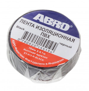 Изолента черная ABRO,(19мм х 9,1м) фото в интернет-магазине АвтоОлимп