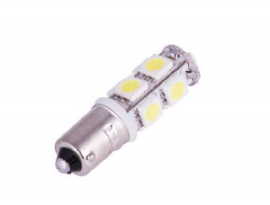 Светодиод 12V T 8 9SMD (5050) BA9S WHITE (габарит) фото в интернет-магазине АвтоОлимп
