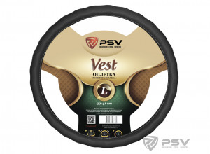 Оплетка на руль "PSV" VEST EXTRA Fiber (Черный) L фото в интернет-магазине АвтоОлимп