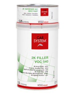 Грунт-наполнитель 2K акриловый Fuller VOC 540 черный FAST (1,0 л+0,25 л),CARSYSTEM  фото в интернет-магазине АвтоОлимп