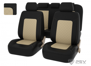 Чехлы PSV Elegant Next (Черно-Бежевый) L, экокожа фото в интернет-магазине АвтоОлимп