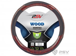 Оплетка на руль "PSV" WOOD (Черный) М фото в интернет-магазине АвтоОлимп