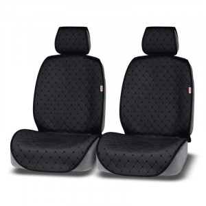 Накидка AUTOPREMIER PREMIUM, комплект передний 2 шт., чёрный/синяя нить, стёганая, 10 мм поролон, 1/6, PRM110 фото в интернет-магазине АвтоОлимп