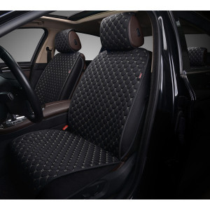 Накидка AUTOPREMIER PREMIUM, комплект передний 2 шт., чёрный/серая нить, стёганая, 10 мм поролон, 1/6, PRM140 фото в интернет-магазине АвтоОлимп