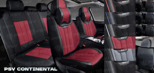 Накидки 5D PSV Continental (Черно-бордовый), комплект на весь салон с ПОДУШКАМИ фото в интернет-магазине АвтоОлимп