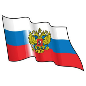 Наклейка "RUS-флаг (развевающийся)" 25*34см фото в интернет-магазине АвтоОлимп