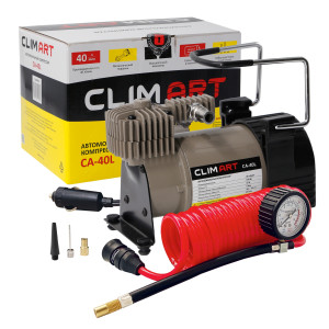 Компрессор автомобильный Clim Art CA-40L, 40/мин, сумка-мешок для хранения,витой шланг фото в интернет-магазине АвтоОлимп