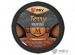 Оплетка на руль кож.перфор. "PSV" TERRY (Черный) М фото в интернет-магазине АвтоОлимп