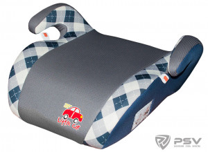 Бустер детский 22-36кг. Little Car Smart клетка-синий фото в интернет-магазине АвтоОлимп