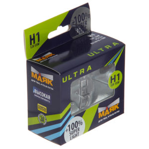 Автолампа Маяк Н1 12V 55W ULTRA Super Light+100% 82120SL+100new фото в интернет-магазине АвтоОлимп
