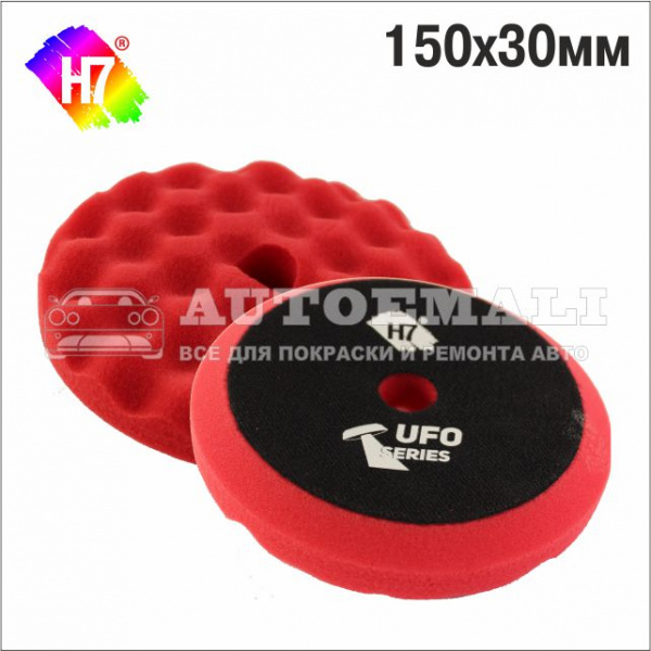 Полировальник поролоновый 150x30мм UFO Soft Cut мягкий рельефный красный H7 фото в интернет-магазине АвтоОлимп