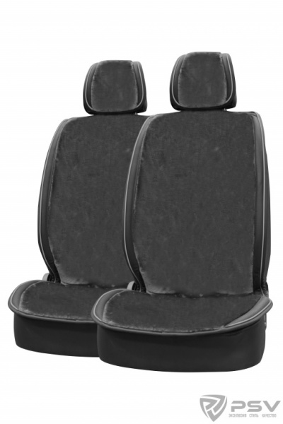 Накидки PSV искусственный мех Brink Mutton 128x56/47x25 (Т.Серый) полный салон фото в интернет-магазине АвтоОлимп
