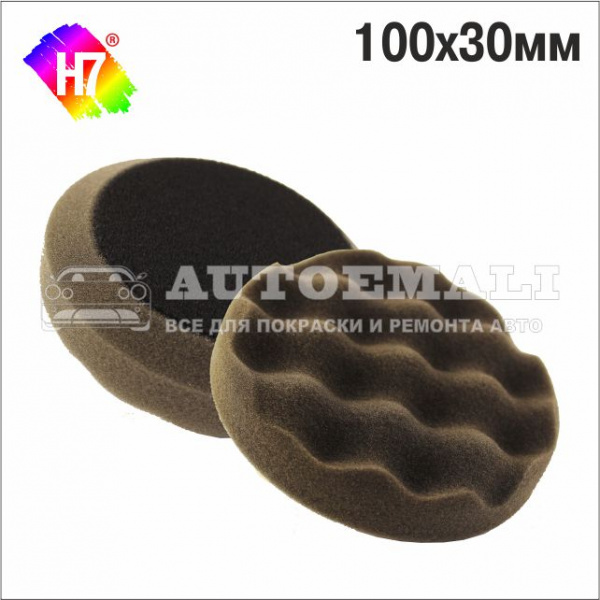 Полировальник поролоновый 100x30мм UFO Shine Protect мягкий рельефный черный H7 фото в интернет-магазине АвтоОлимп